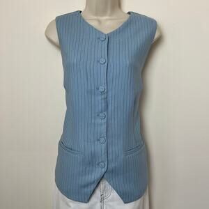 NWT Abercrombie & Fitch Light Blue Pinstripe Tailored Vest Top XL